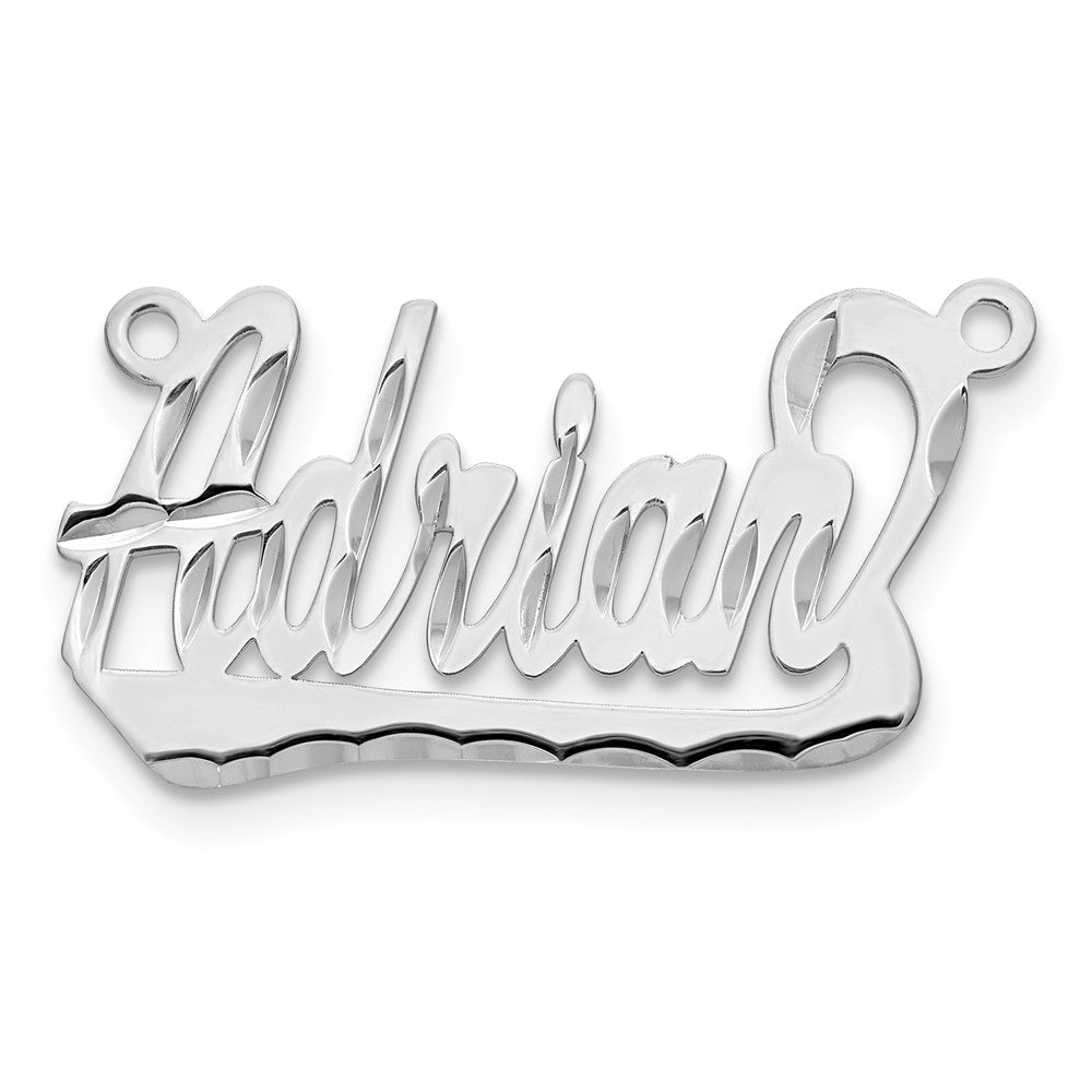 Sterling Silver/Rhodium-plated Diamond-cut Underlined Name Plate