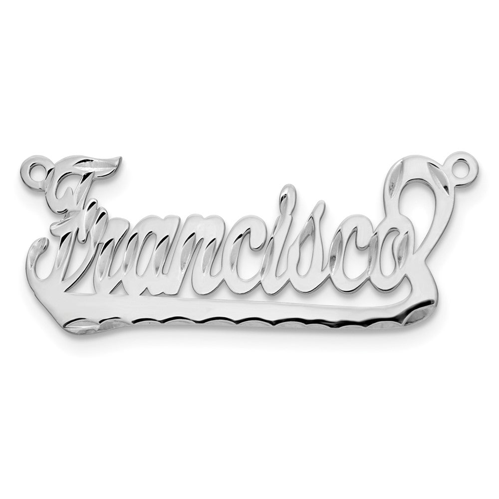 14k White Gold Diamond-cut Underlined Name Plate