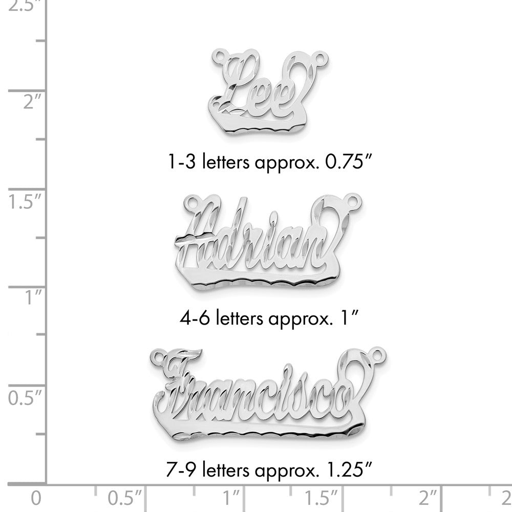 10k White Gold Diamond-cut Underlined Name Plate