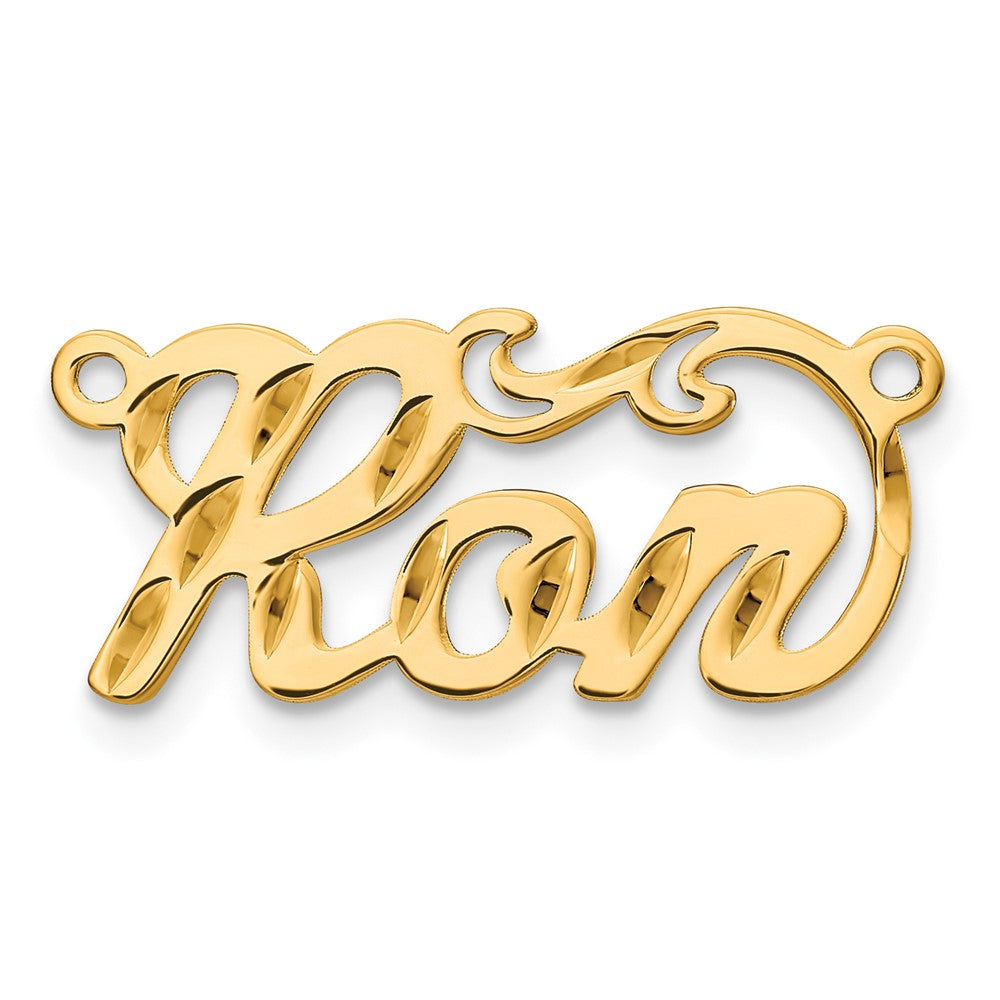 14k Yellow Gold Diamond-cut Name Plate