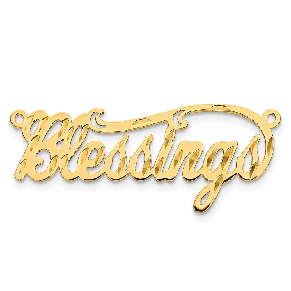 14k Yellow Gold Diamond-cut Name Plate
