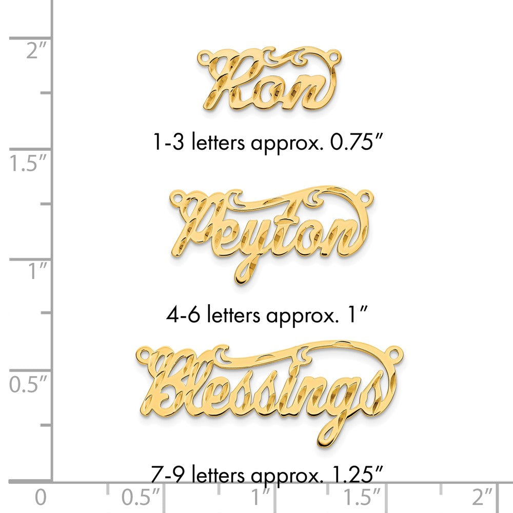 14k Yellow Gold Diamond-cut Name Plate