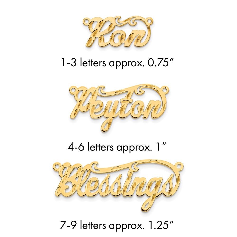 14k Yellow Gold Diamond-cut Name Plate