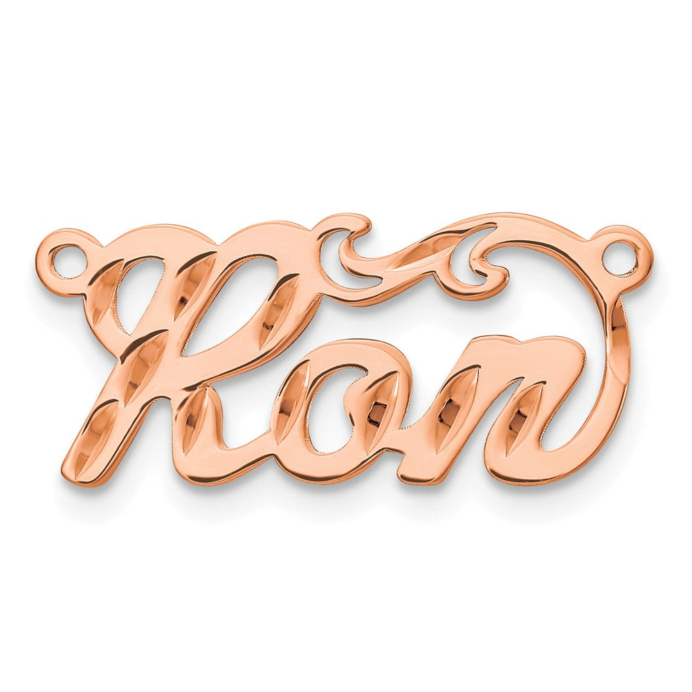 Sterling Silver/Rose-plated Diamond-cut Name Plate