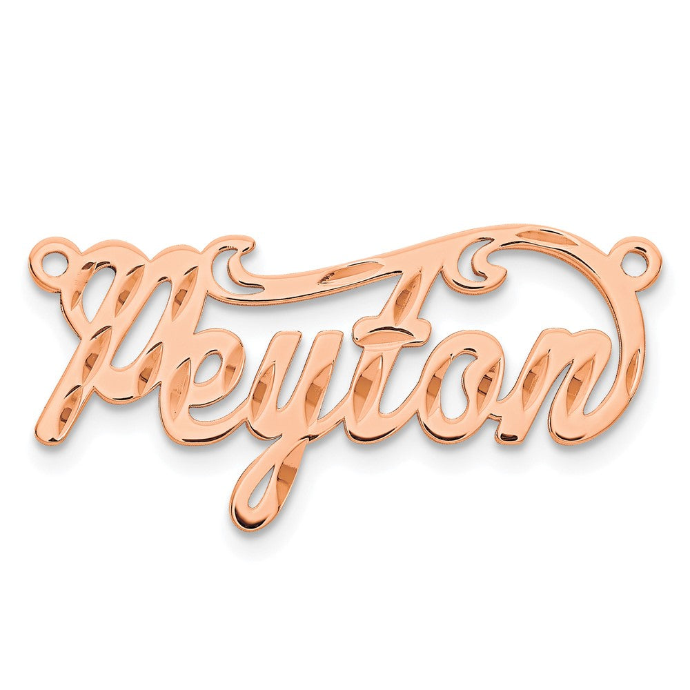 Sterling Silver/Rose-plated Diamond-cut Name Plate
