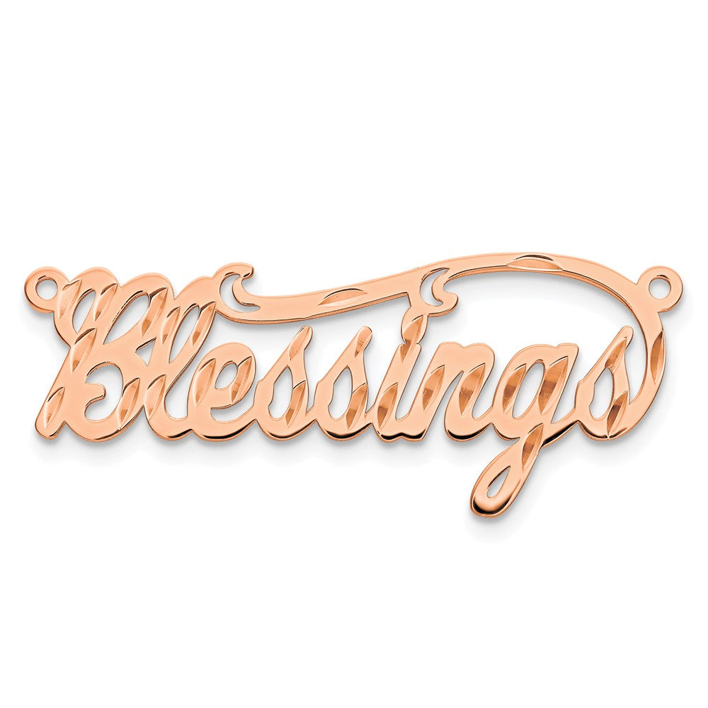 14k Rose Gold Diamond-cut Name Plate