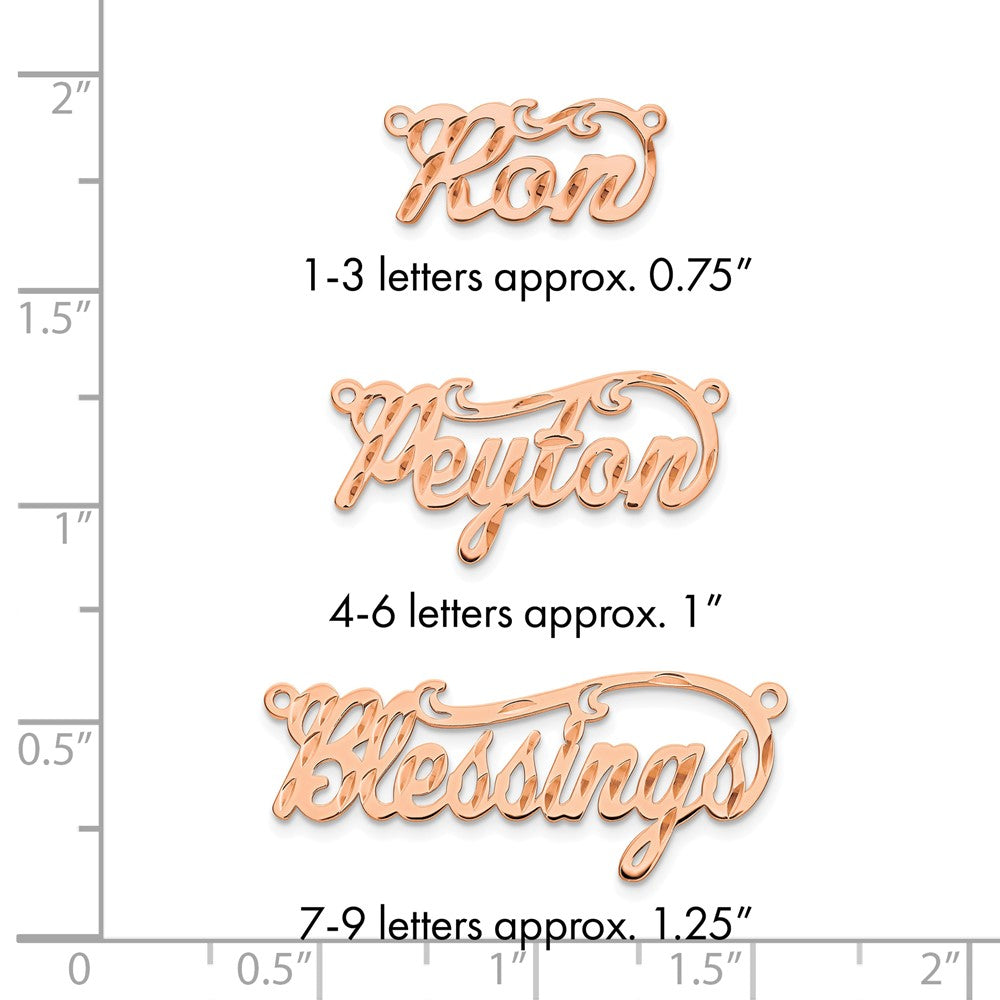 14k Rose Gold Diamond-cut Name Plate