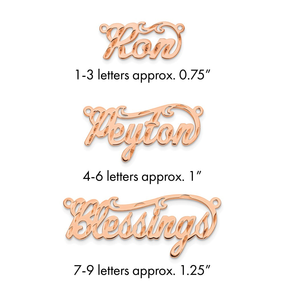 14k Rose Gold Diamond-cut Name Plate