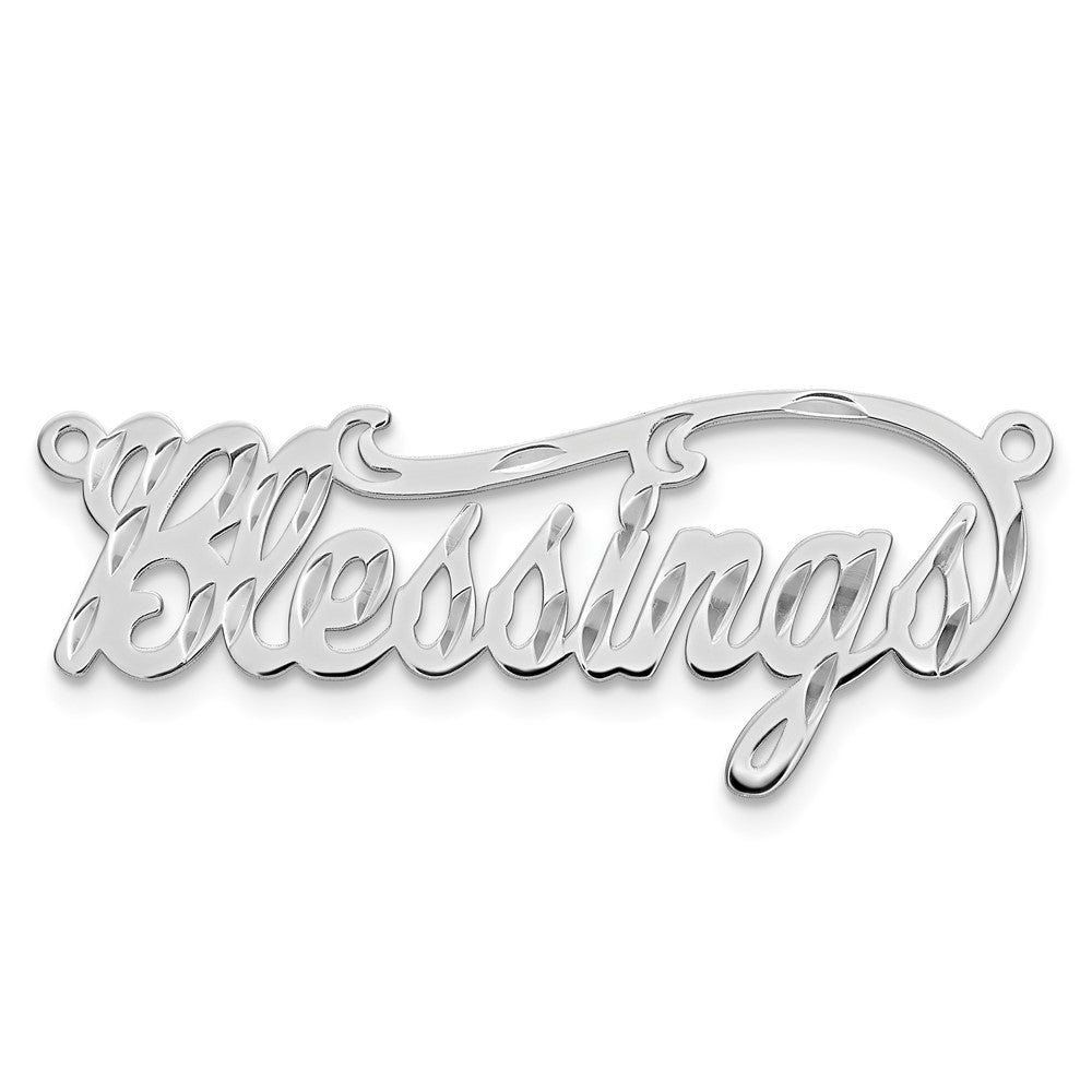 14k White Gold Diamond-cut Name Plate