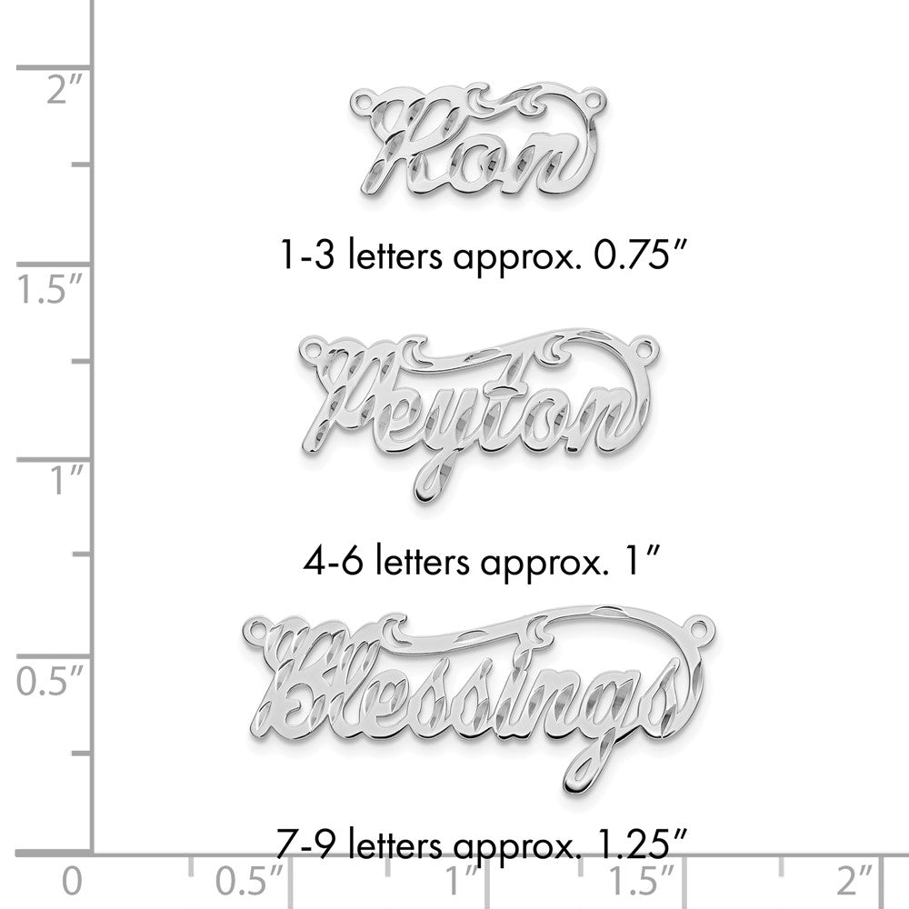 10k White Gold Diamond-cut Name Plate