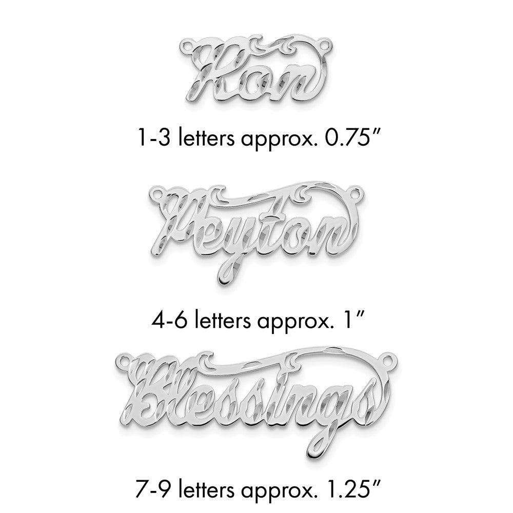 14k White Gold Diamond-cut Name Plate