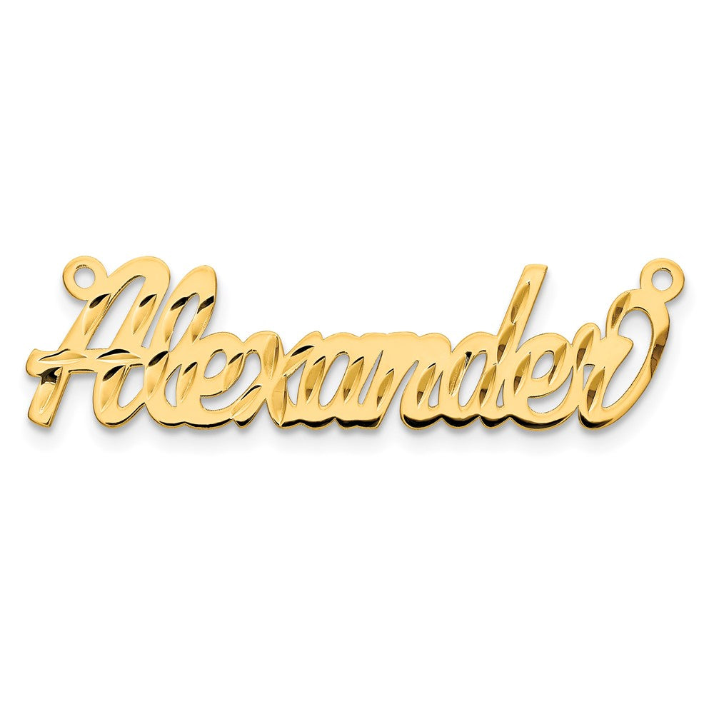 Sterling Silver/Gold-plated Diamond-cut Name Plate