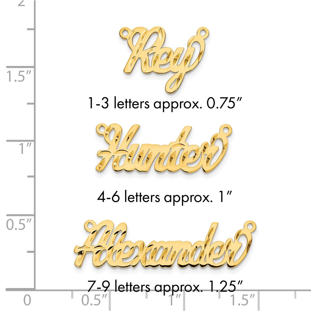 Sterling Silver/Gold-plated Diamond-cut Name Plate