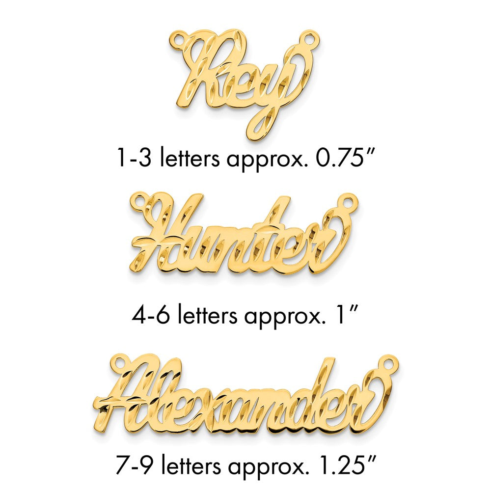 14k Yellow Gold Diamond-cut Name Plate
