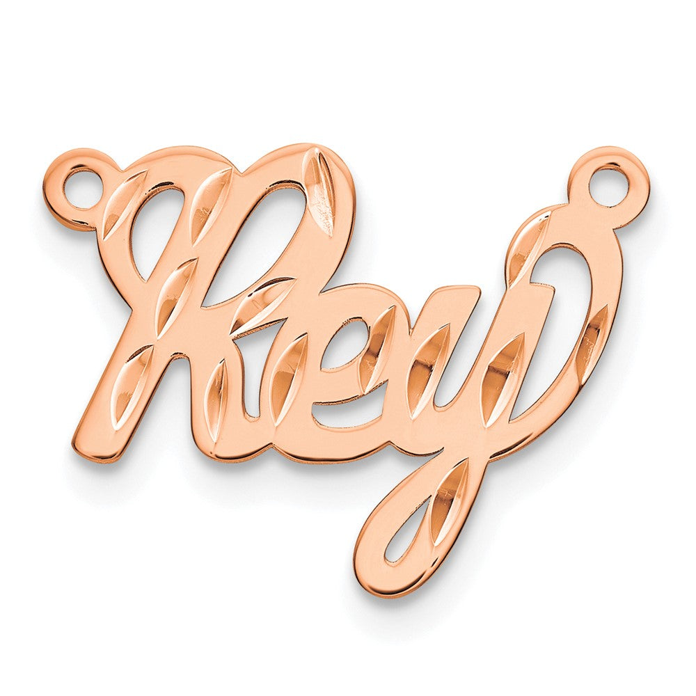 Sterling Silver/Rose-plated Diamond-cut Name Plate