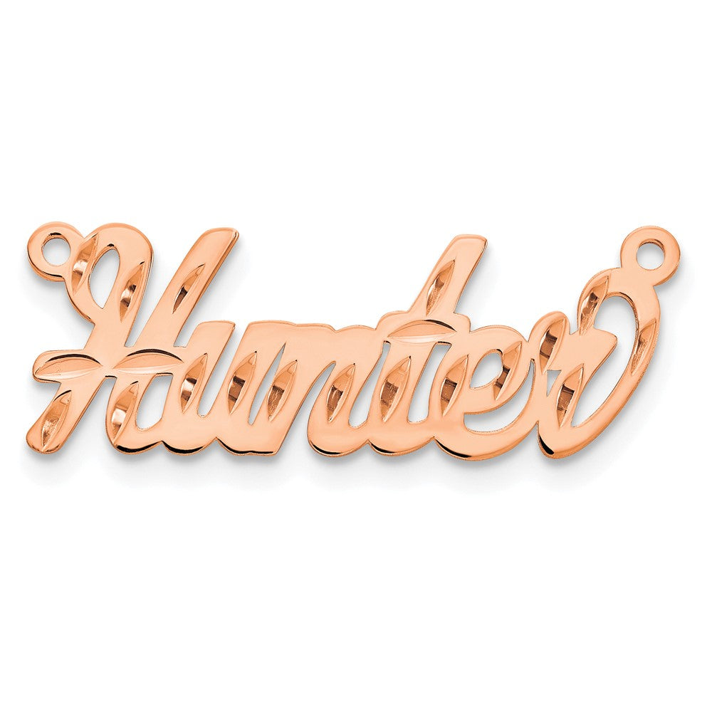 14k Rose Gold Diamond-cut Name Plate
