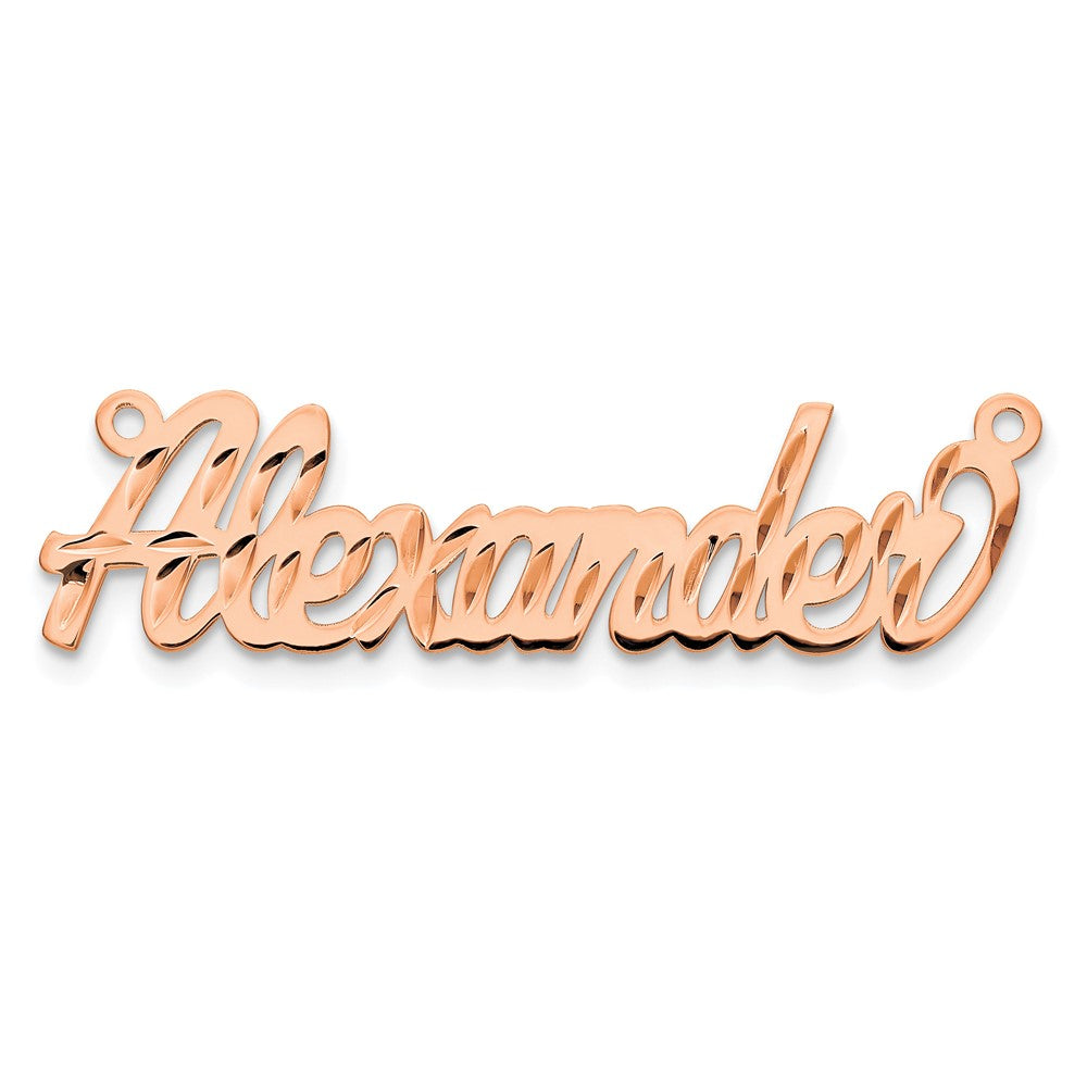 14k Rose Gold Diamond-cut Name Plate