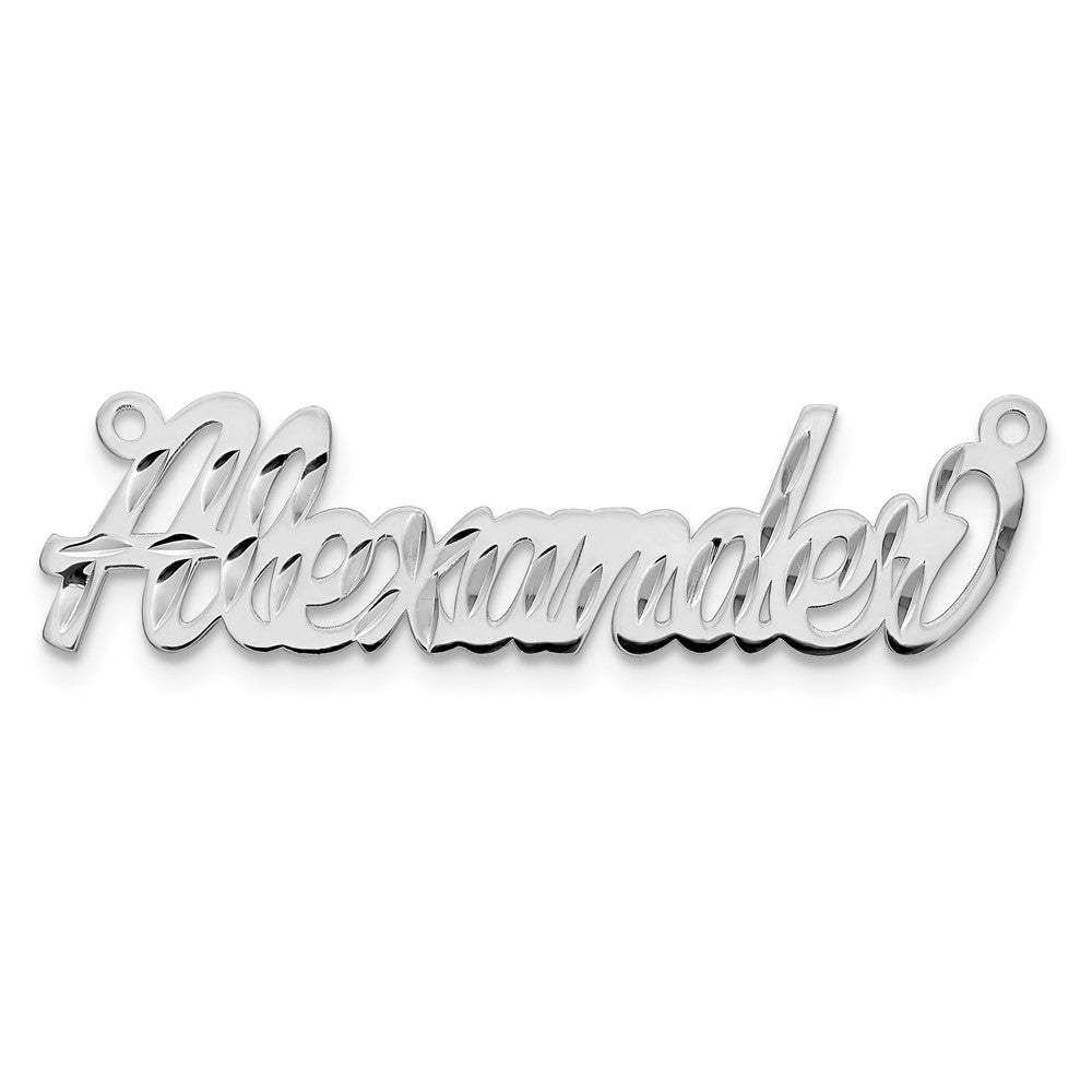 14k White Gold Diamond-cut Name Plate