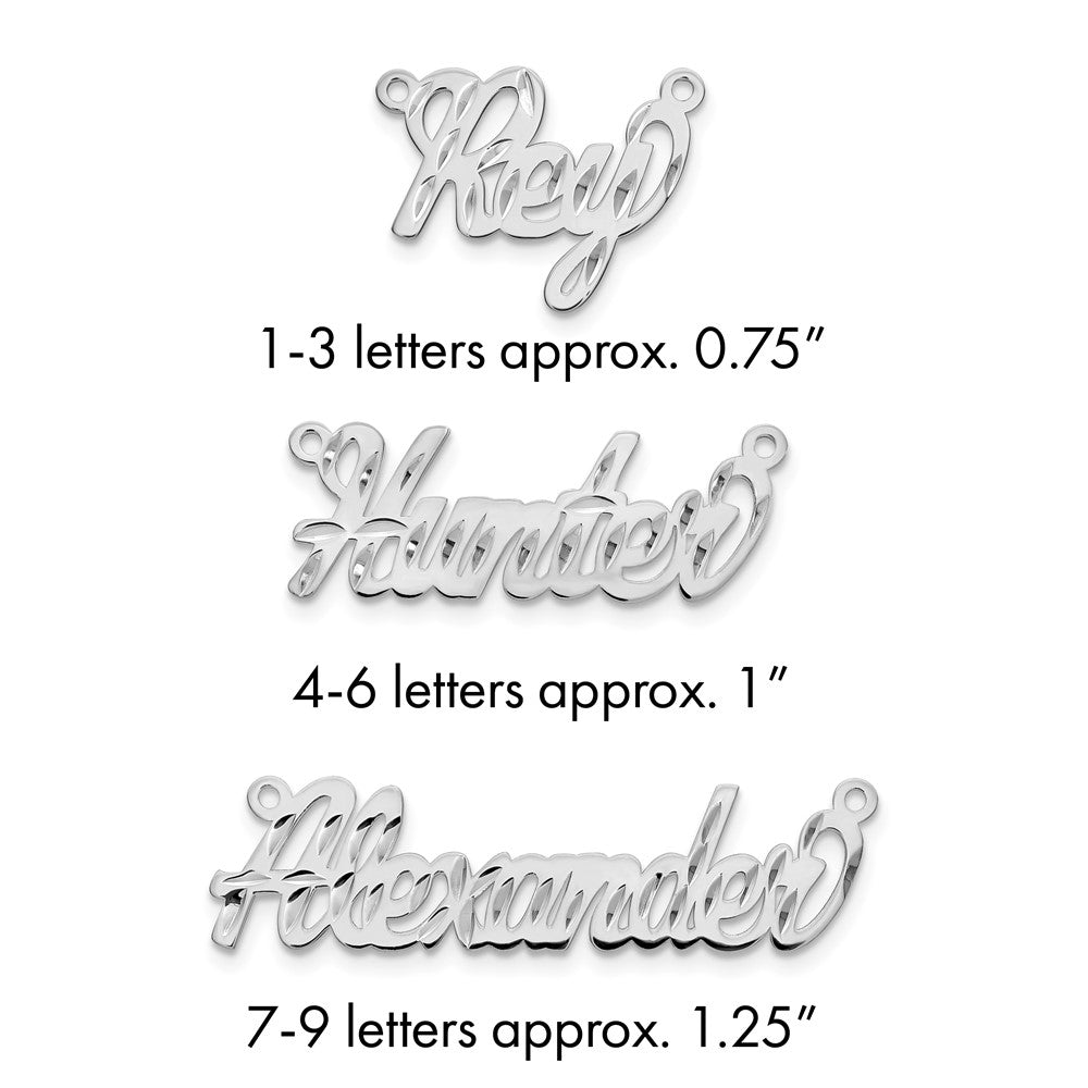 14k White Gold Diamond-cut Name Plate