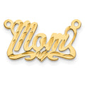 Sterling Silver/Gold-plated Diamond-cut Heart Name Plate