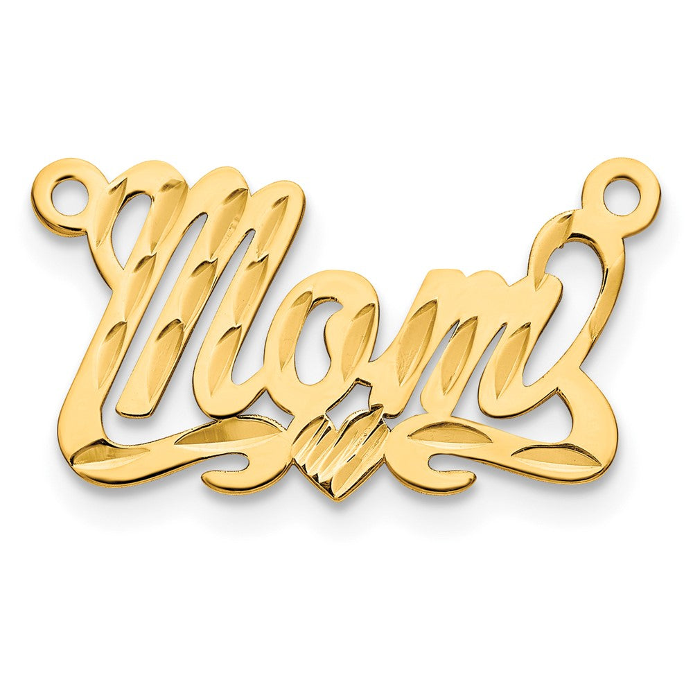 Sterling Silver/Gold-plated Diamond-cut Heart Name Plate