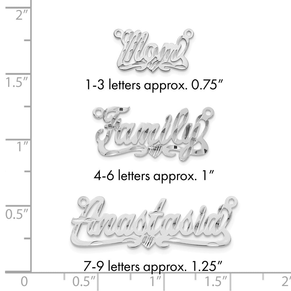 10k White Gold Diamond-cut Heart Name Plate