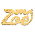 14k Yellow Gold Satin Diamond-cut Heart Name Plate