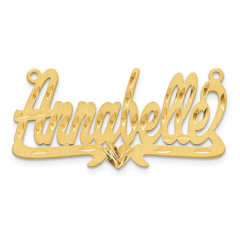 Sterling Silver/Gold-plated Satin Diamond-cut Heart Name Plate