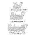 14k White Gold Satin Diamond-cut Heart Name Plate