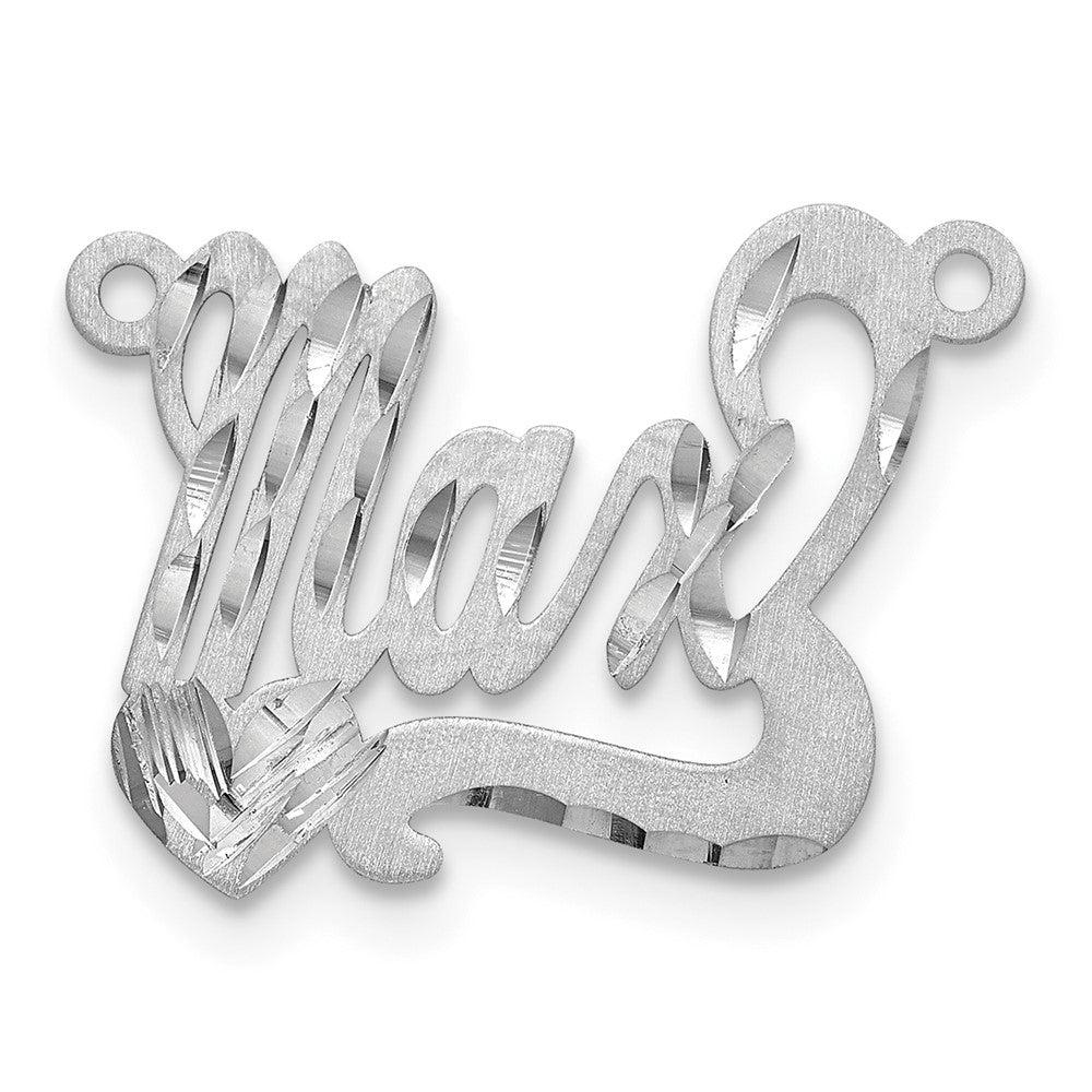 Sterling Silver/Gold-plated Satin Diamond-cut Heart Name Plate