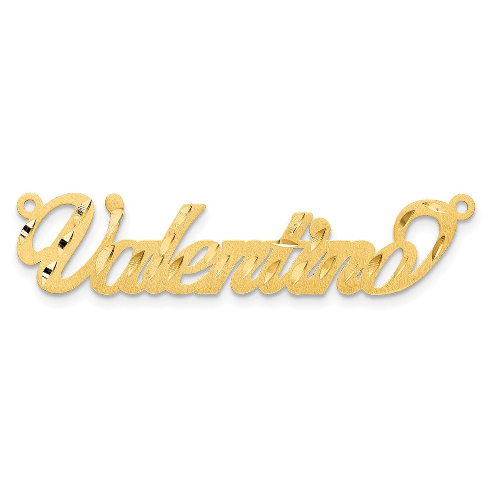 Sterling Silver/Gold-plated Satin Diamond-cut Name Plate