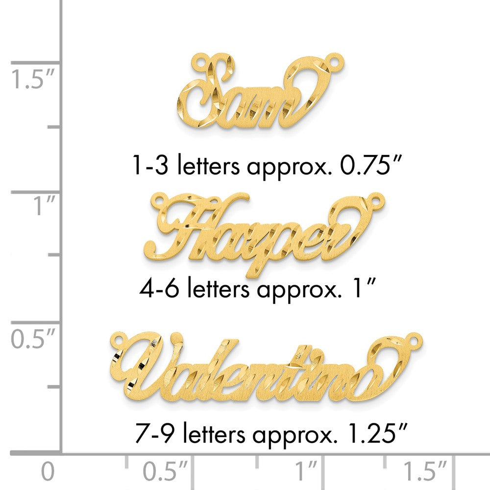 Sterling Silver/Gold-plated Satin Diamond-cut Name Plate