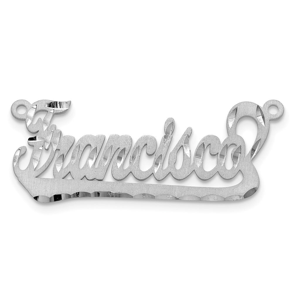 SS/Rhodium-plated Satin Diamond-cut Underlined Name Plate