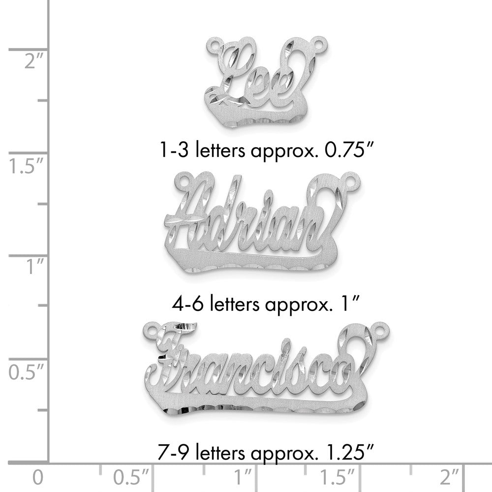 10k White Gold Satin Diamond-cut Underlined Name Plate