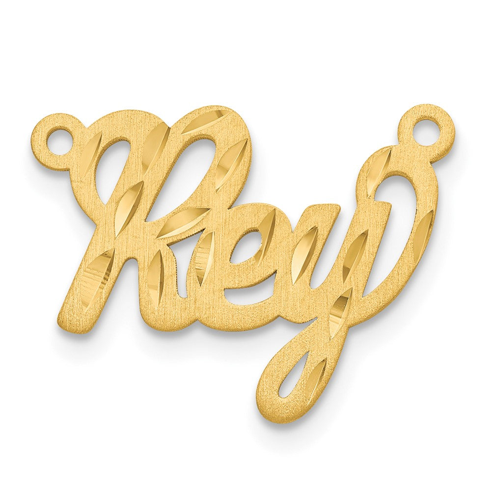 Sterling Silver/Gold-plated Satin Diamond-cut Name Plate