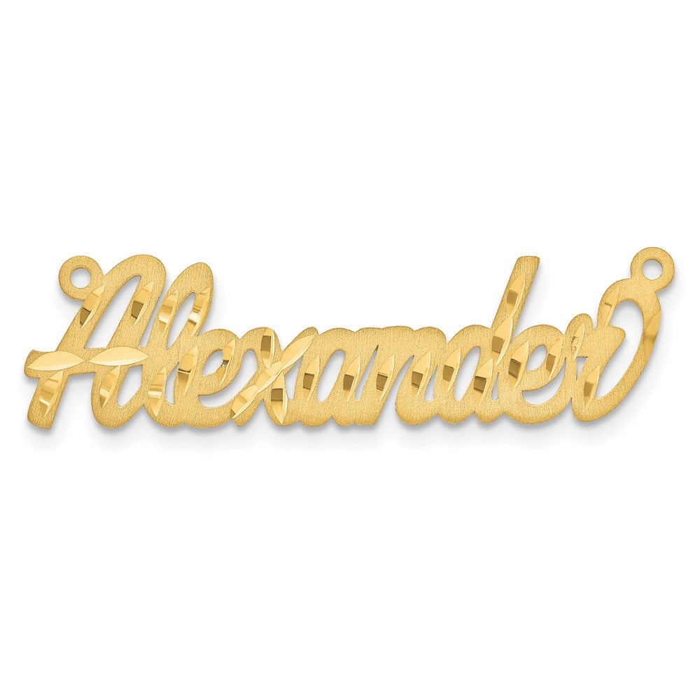 Sterling Silver/Gold-plated Satin Diamond-cut Name Plate