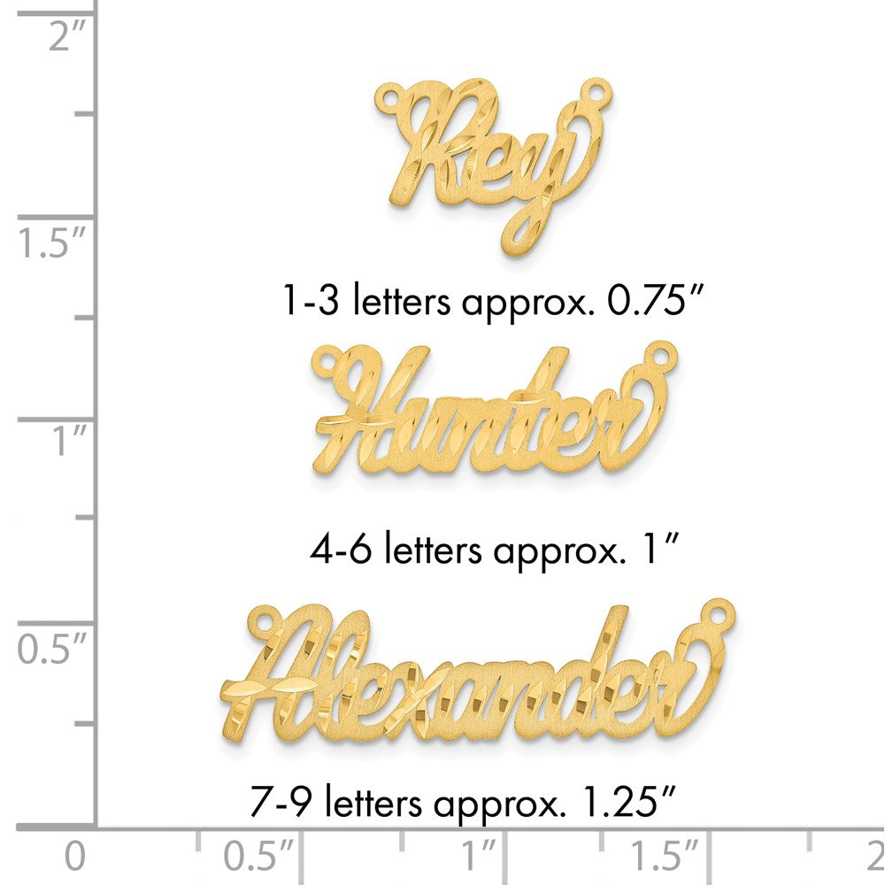 Sterling Silver/Gold-plated Satin Diamond-cut Name Plate