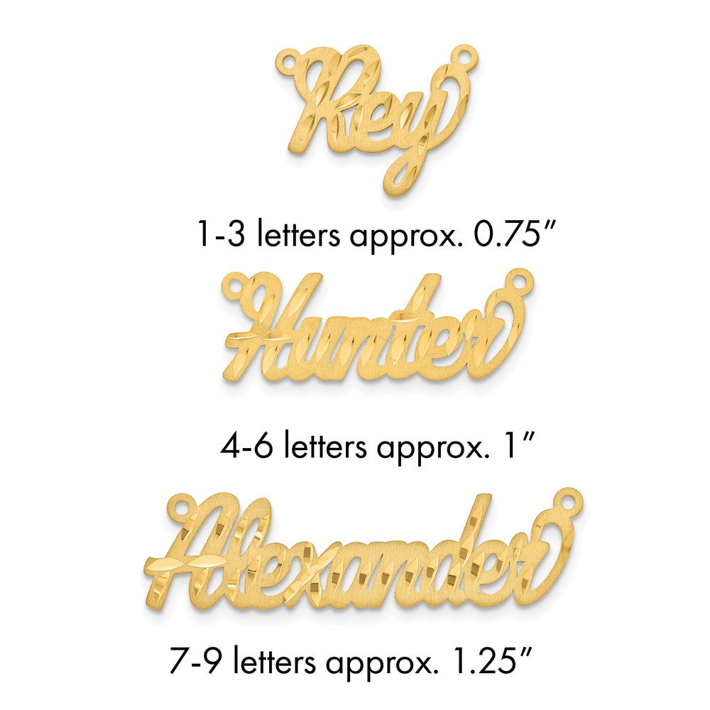 Sterling Silver/Gold-plated Satin Diamond-cut Name Plate