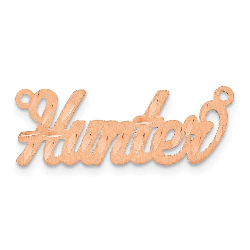 Sterling Silver/Rose-plated Satin Diamond-cut Name Plate