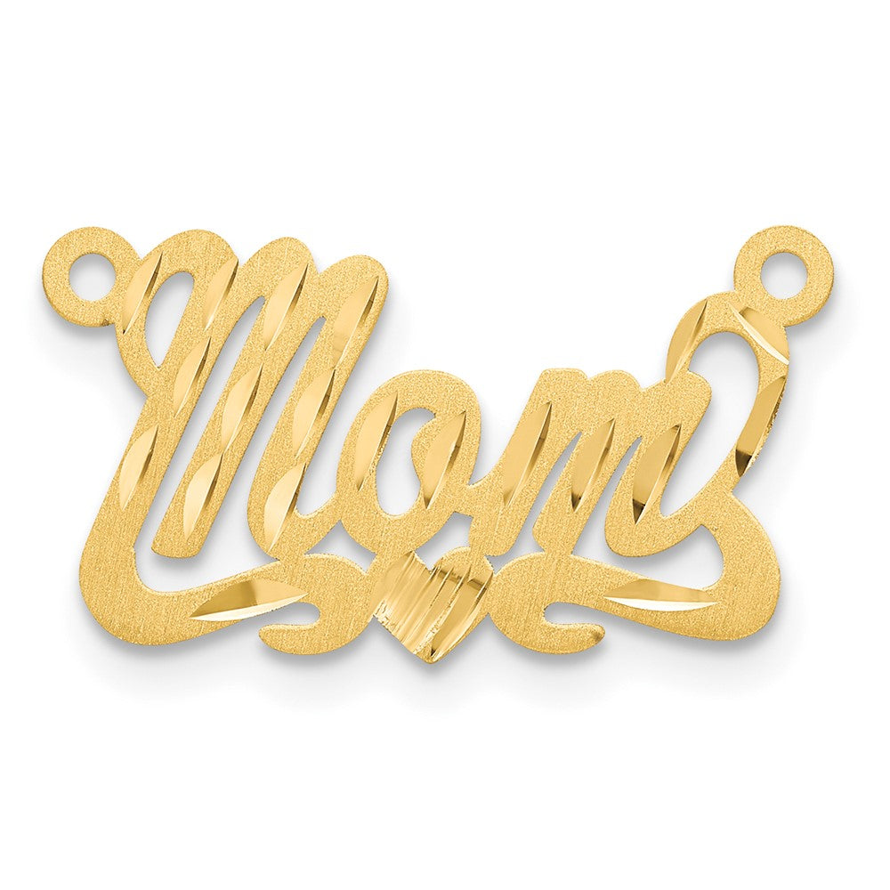 Sterling Silver/Gold-plated Satin Diamond-cut Heart Name Plate