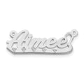 14k White Gold 3D Diamond Name Plate