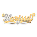 14k White Gold 3D with Heart Diamond Name Plate