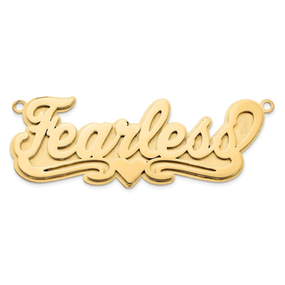 Sterling Silver/Gold-plated 3D Polished Heart Name Plate