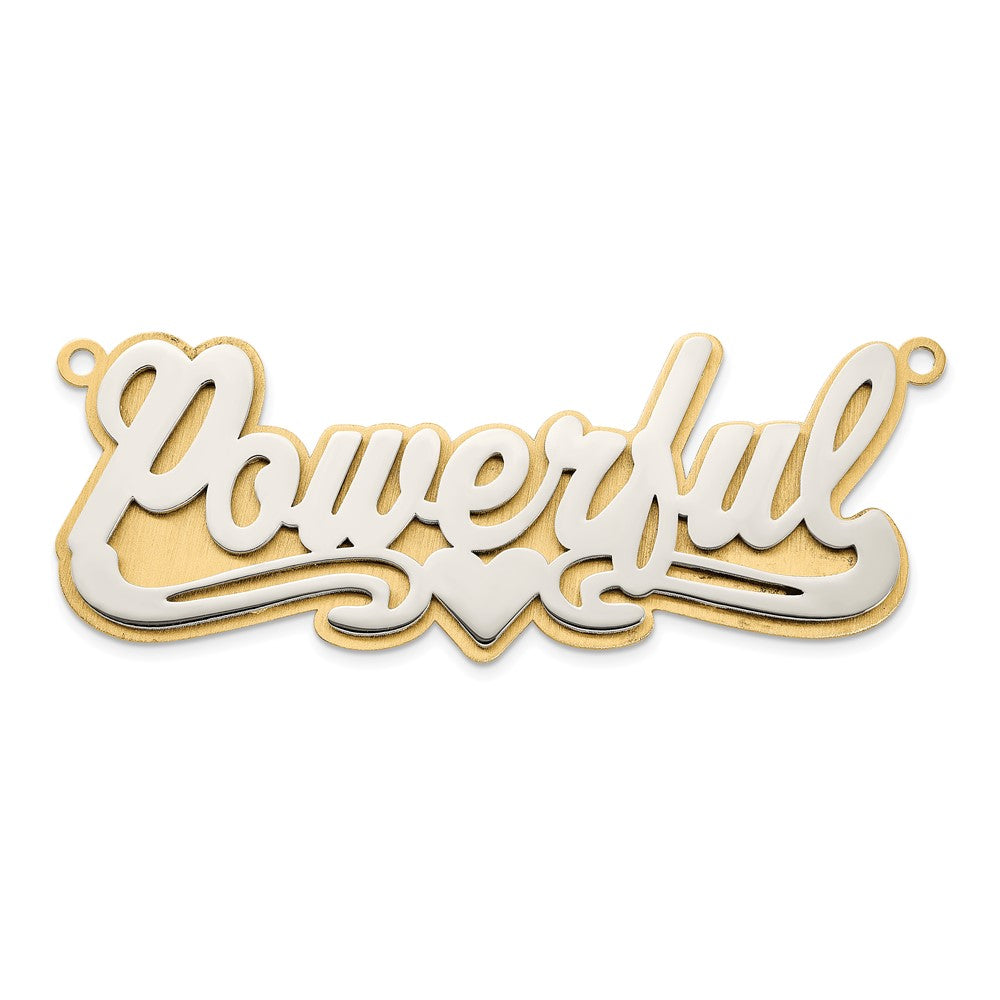 14k 3D Two-tone Polished Name Plate