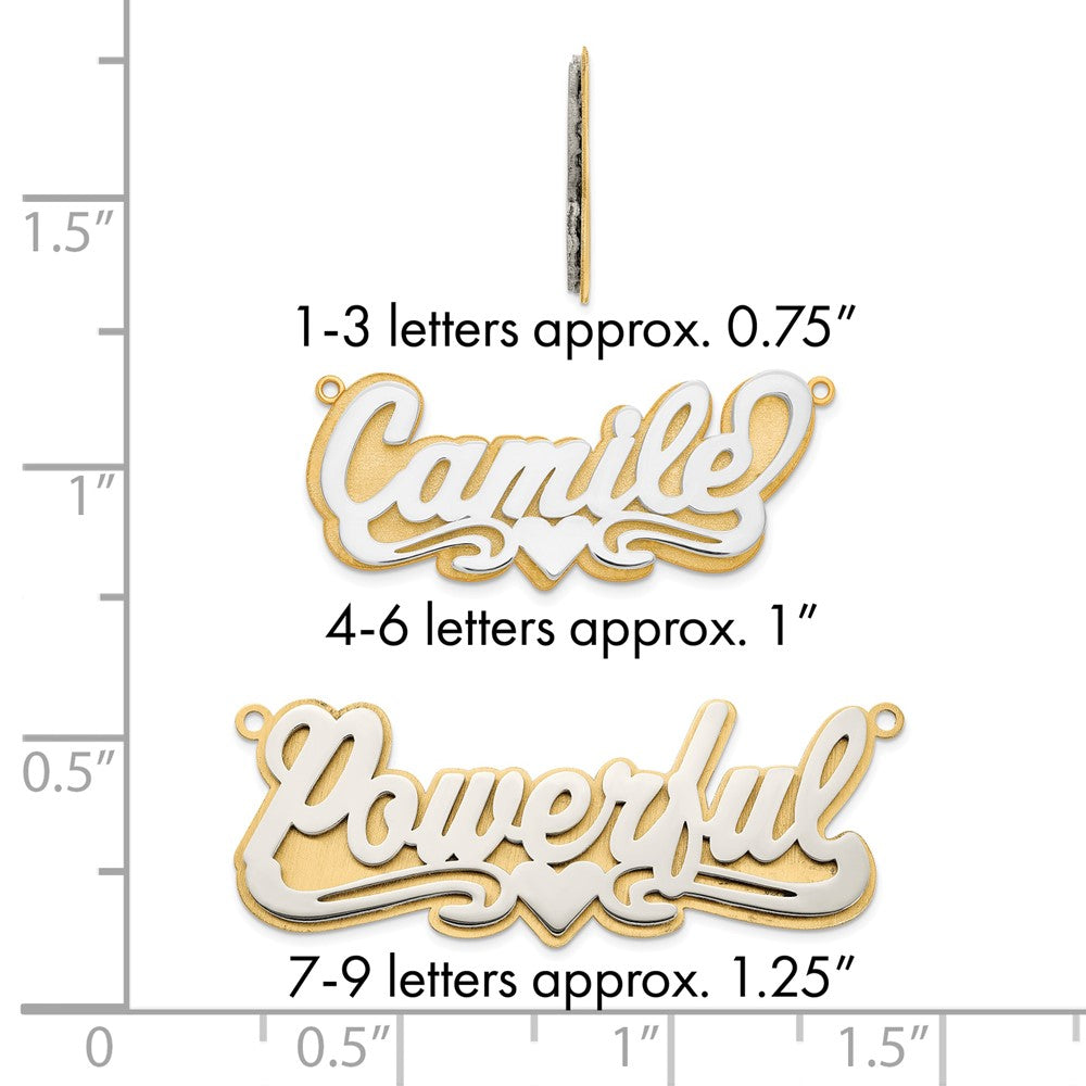 14k 3D Two-tone Polished Name Plate