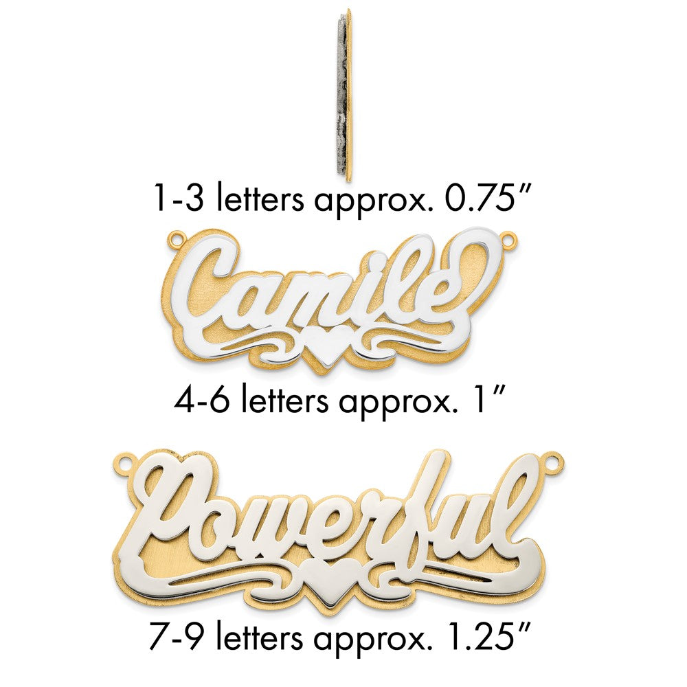 14k 3D Two-tone Polished Name Plate