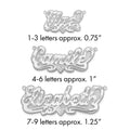 10k White Gold 3D Diamond-cut Heart Name Plate
