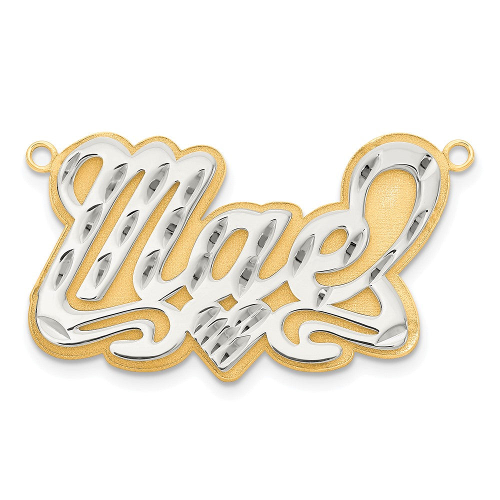 14k 3D Two-tone Diamond-cut Name Plate