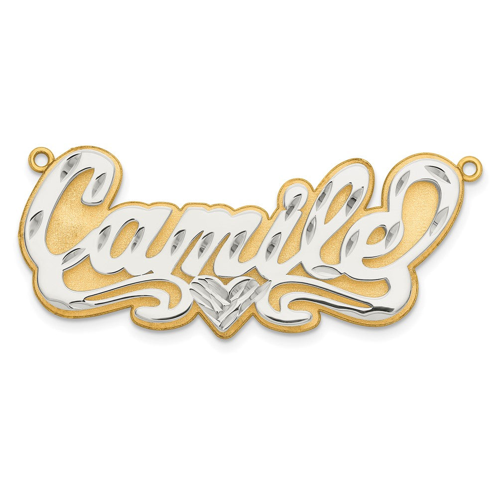 14k 3D Two-tone Diamond-cut Name Plate