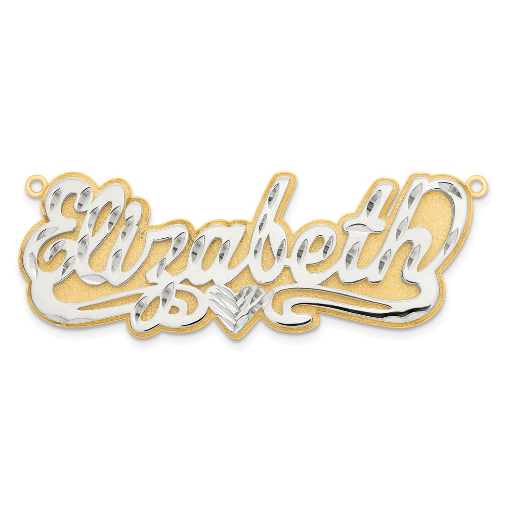 14k 3D Two-tone Diamond-cut Name Plate
